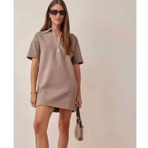 Reformation Hampton Sweat Dress in Clay